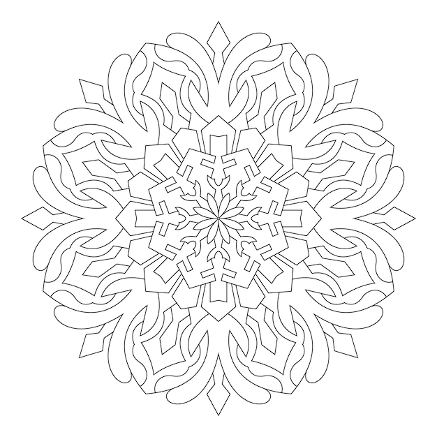 Kleurplaat met mandala omtrek. Vector decoratieve kantpatroon ontwerp illustratie