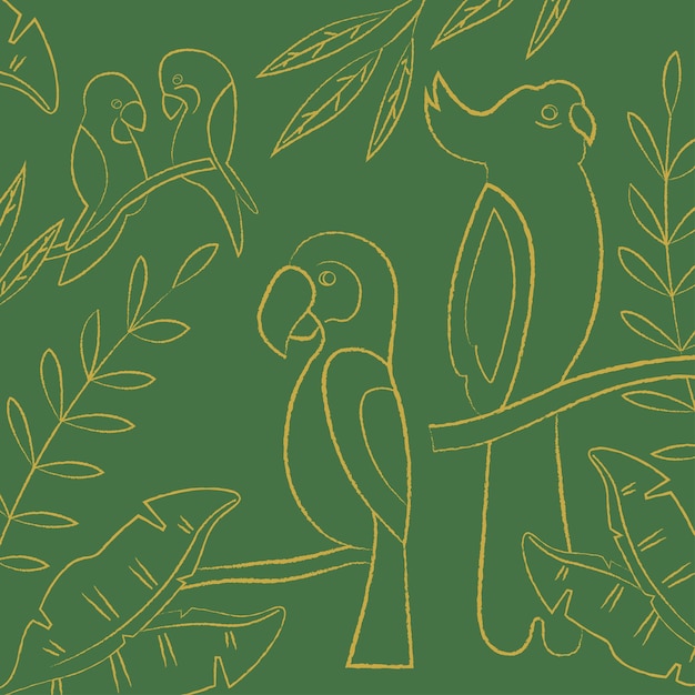 Kleurplaat met papegaaien Doodle kleur vector illustratie