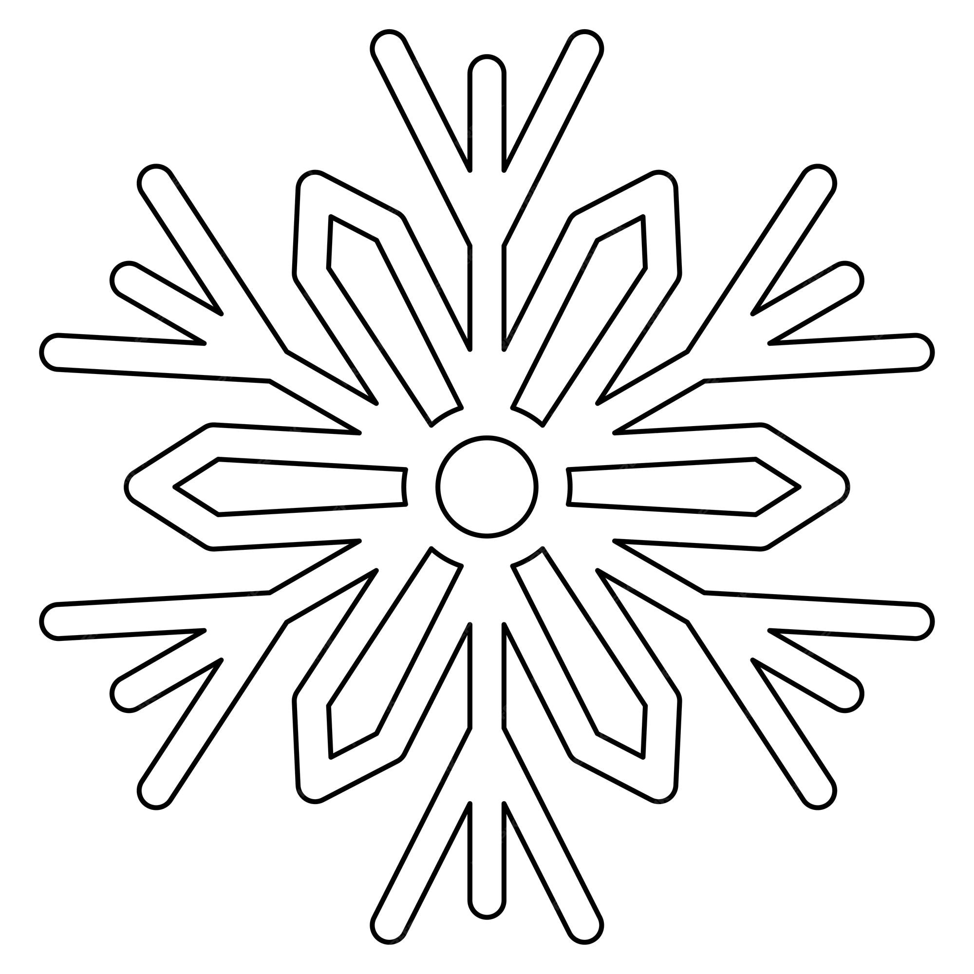 Kleurplaat met sneeuwvlok voor kinderen Premium Vector