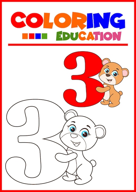Kleurplaat nummer drie voor het leren van kinderen vanaf 39 jaar