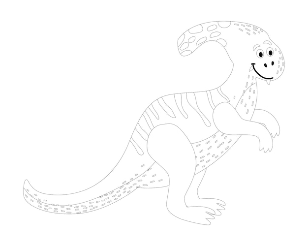 Kleurplaat op nummer grappige dinosaurus educatief spel voor kleuters leren cijfers en kleuren
