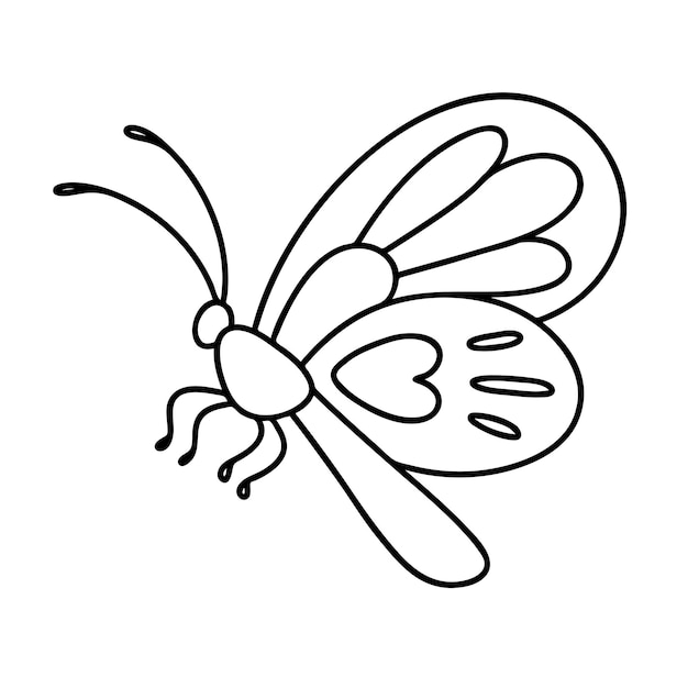 Kleurplaat pagina vlinder Vector schets illustratie