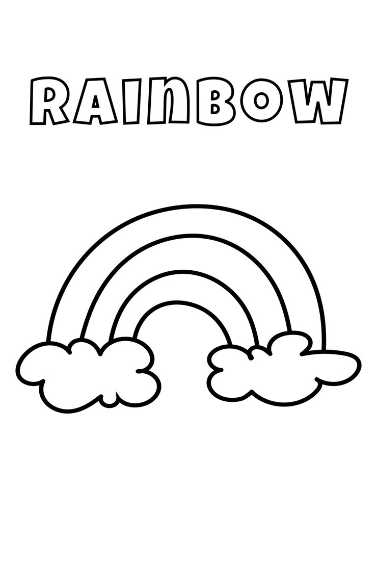 Vector kleurplaten met dikke lijnen voor de kleinste regenboog