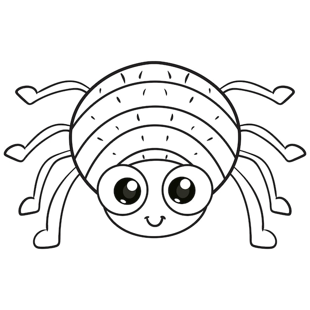 Kleurplaten of boeken voor kinderen schattige spin cartoon zwart-wit