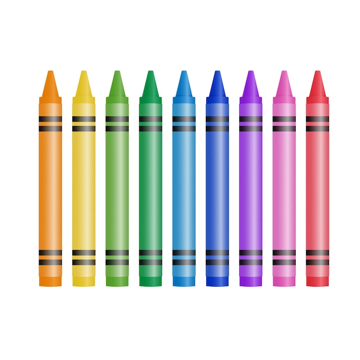Vector kleurpotloden collectie van kleurrijke waspotloden vectorillustratie
