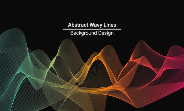Kleurrijk abstract golvend lijnenontwerp als achtergrond
