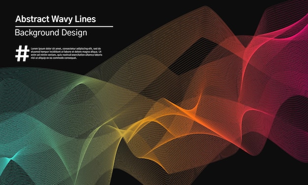 Kleurrijk abstract golvend lijnenontwerp als achtergrond