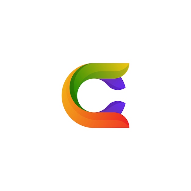 Kleurrijk abstract letter c-logo