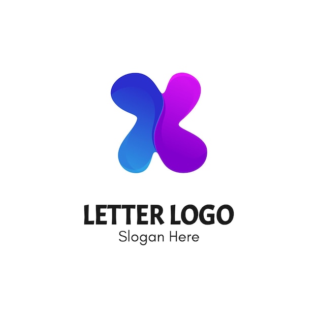 Kleurrijk abstract letter X-logo