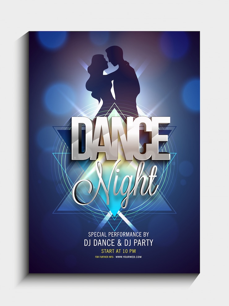 Vector kleurrijk abstract ontwerp versierd, sjabloon night dance party, dance party flyer, night party banner of club uitnodiging presentatie met details.