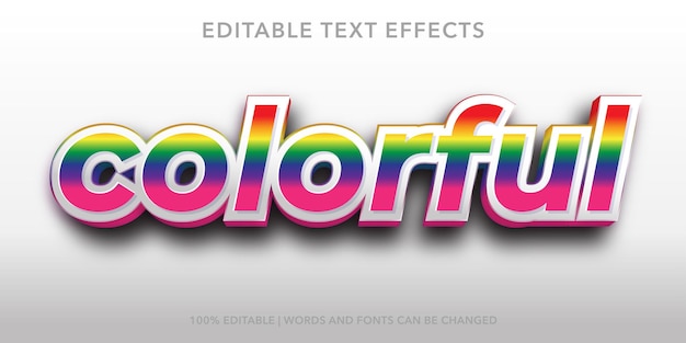 Kleurrijk bewerkbaar teksteffect