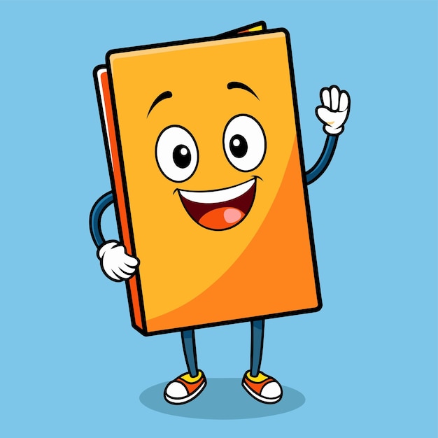 Kleurrijk boek met de hand getekend mascotte cartoon personage sticker icoon concept geïsoleerde illustratie