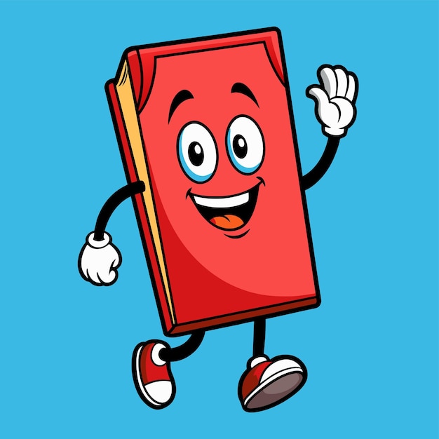 Kleurrijk boek met de hand getekend mascotte cartoon personage sticker icoon concept geïsoleerde illustratie