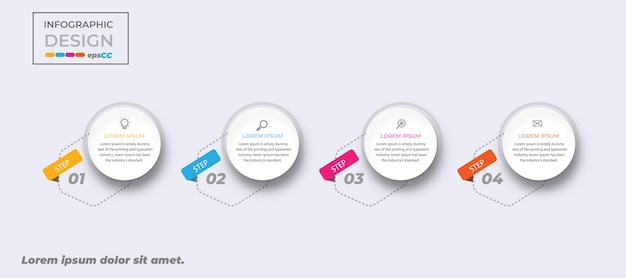 Kleurrijk Business Stappen Infographic Ontwerp