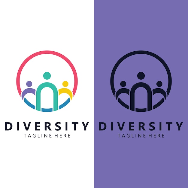 Kleurrijk diversiteitslogo sjabloonpictogram van eenheid, vriendschap, gemeenschap en saamhorigheid