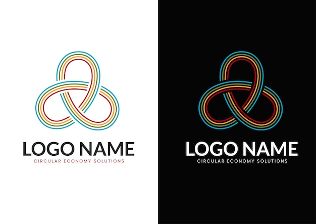 Kleurrijk drie Infinity loop-logo