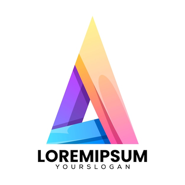 Kleurrijk driehoekig logo-ontwerp
