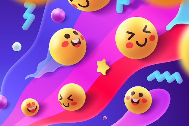 Kleurrijk emoji vastgesteld concept