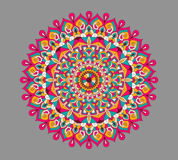 Kleurrijk en bloemenpatroon vector mandala ontwerp