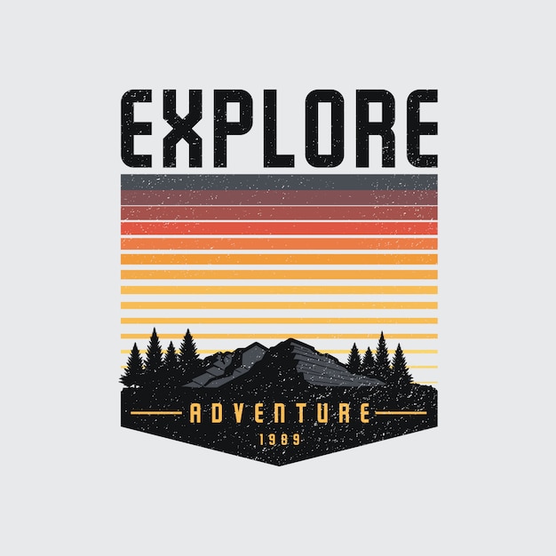 Kleurrijk explore badge-logo