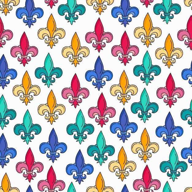 Vector kleurrijk fleur de lis patroon