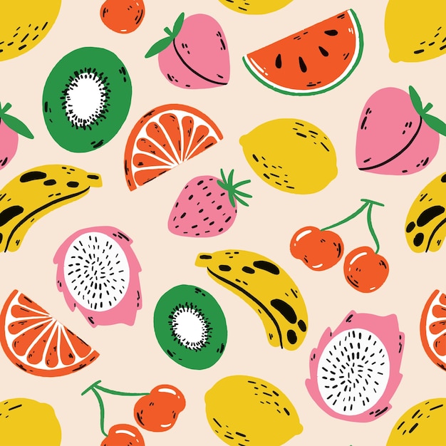 Kleurrijk fruit naadloos patroonontwerp