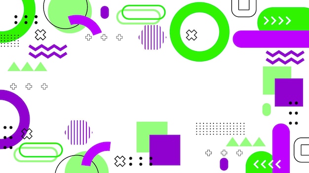 Kleurrijk geometrisch abstract patroon met Memphis-vormen Ideaal voor achtergronden Kunstprojecten en moderne ontwerpconcepten Cover Banner Presentatie
