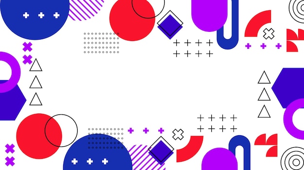 Kleurrijk geometrisch abstract patroon met Memphis-vormen Ideaal voor achtergronden Kunstprojecten en moderne ontwerpconcepten Cover Banner Presentatie