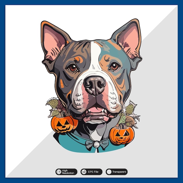 Kleurrijk Halloween hond vector t-shirt ontwerp