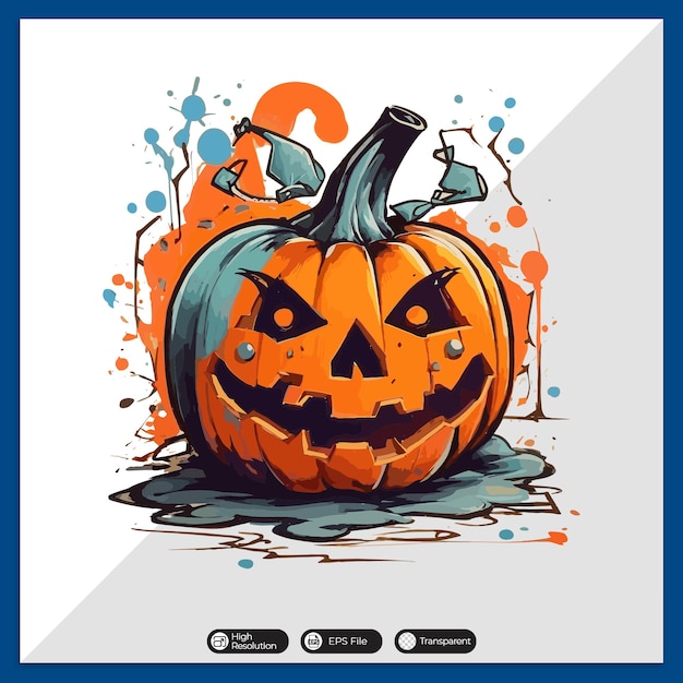 Kleurrijk halloween pompoen vector t-shirt ontwerp