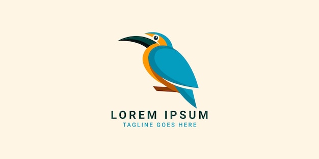 kleurrijk ijsvogel vogel logo-ontwerp