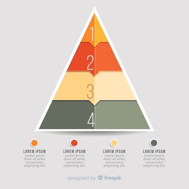 Kleurrijk infographic stappenconcept in vlakke stijl