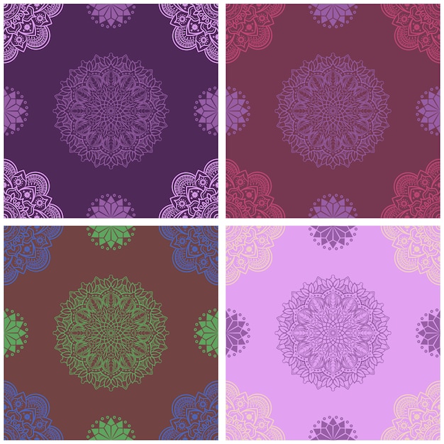 Kleurrijk ingewikkeld mandala naadloos patroon