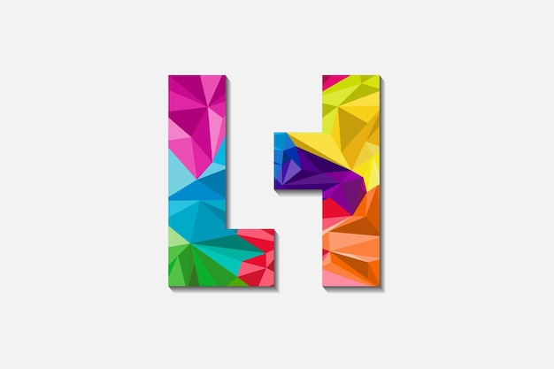 Vector kleurrijk letter lh-logo