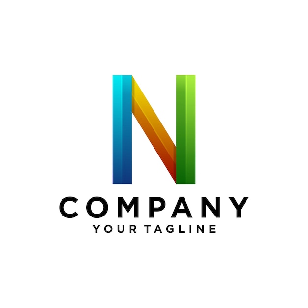 Kleurrijk letter n logo-ontwerp