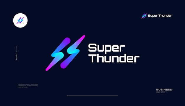Kleurrijk Letter S Logo-ontwerp met Thunder Concept Abstract Lightning-logo voor bedrijfs- en technologie-logo