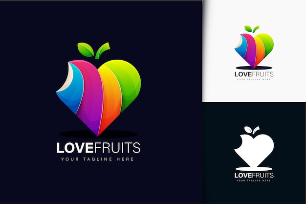 Kleurrijk liefdesfruit logo-ontwerp