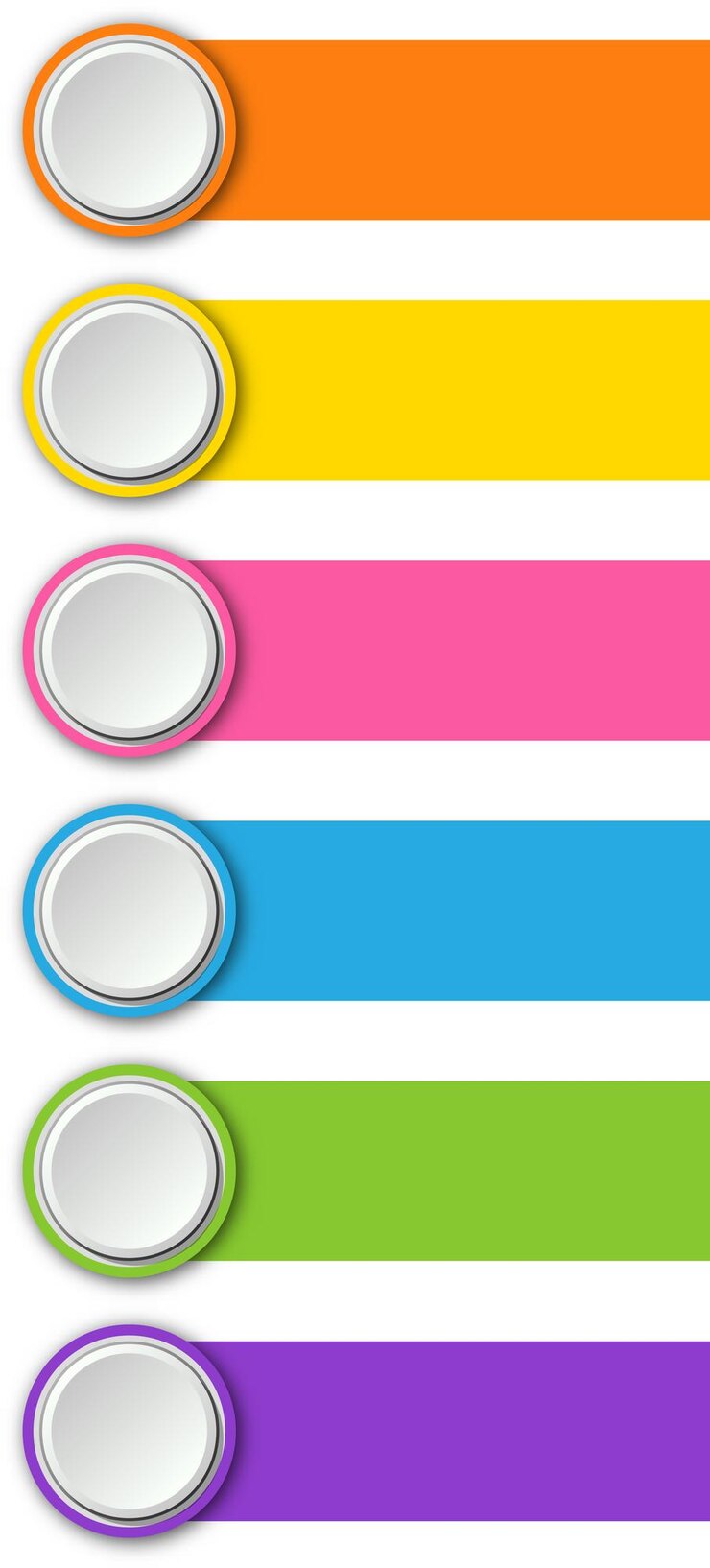 Kleurrijk lijstdiagram met 6 punten van stappen infographic element sjabloonvector