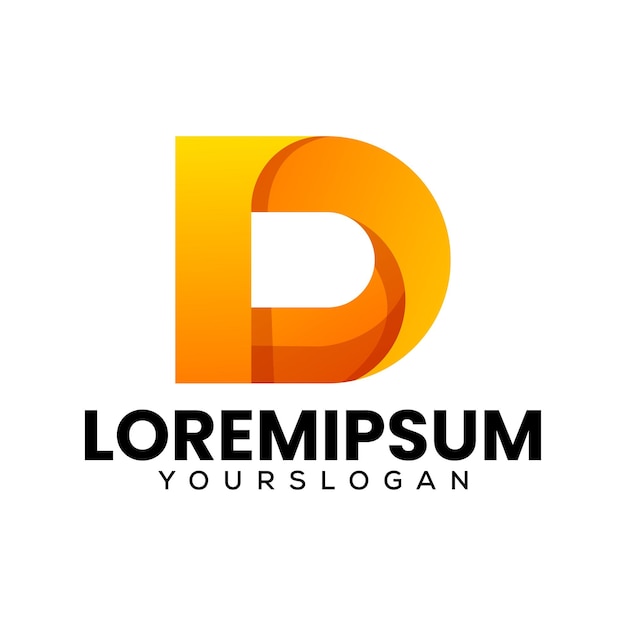 kleurrijk logoontwerp van de letter D
