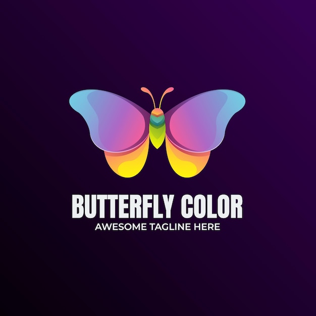 Kleurrijk logoontwerp van een vlinder