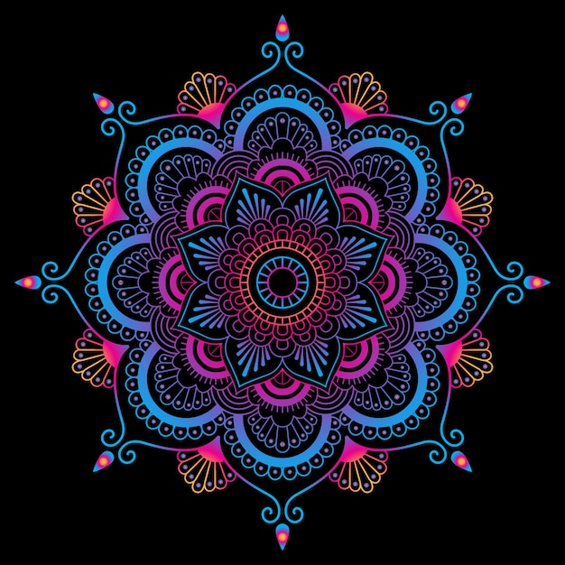 Kleurrijk mandala naadloos patroonontwerp VECTOR