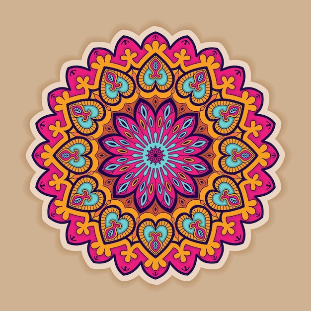 Vector kleurrijk mandala-ornament