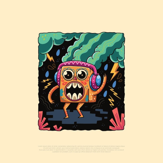 Kleurrijk monster vectorillustratieontwerp