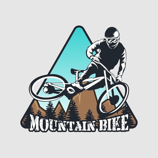 Kleurrijk mountainbike-logo-embleem