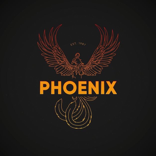 Kleurrijk phoenix logo concept