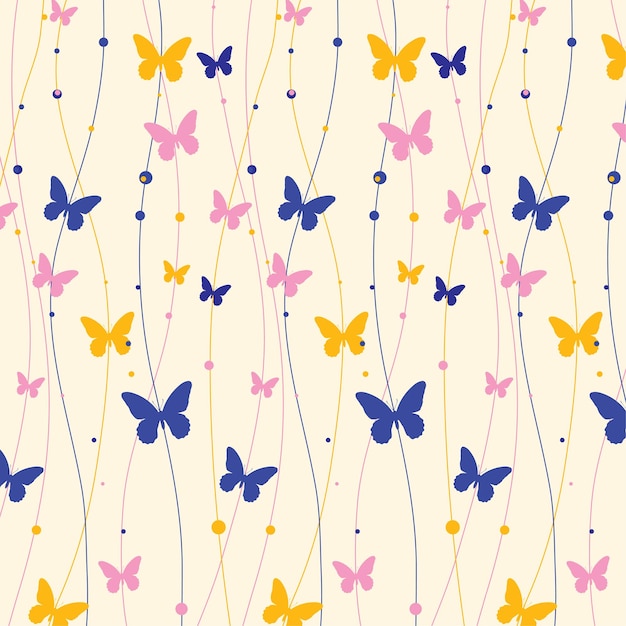 Kleurrijk schattig vlinderpatroon