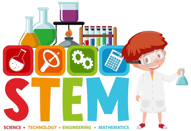 Kleurrijk stem-onderwijs tekstpictogram