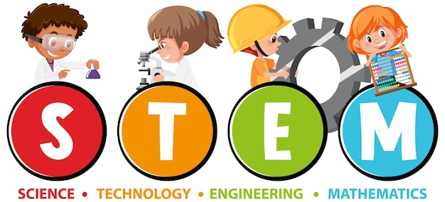 Kleurrijk stem-onderwijs tekstpictogram