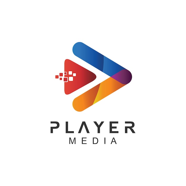 Kleurrijk verloop media-logo voor afspelen