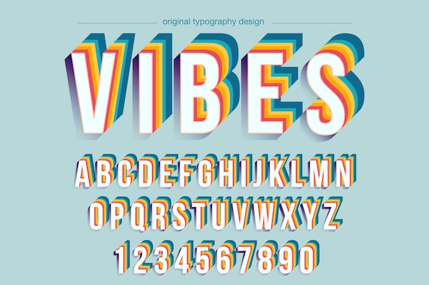 Kleurrijk vintage vet typografieontwerp
